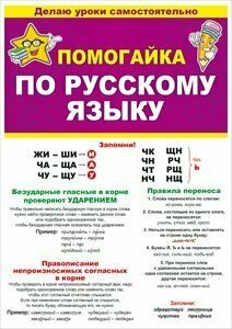 Буклет "Помогайка", по русскому языку для 1-4 классов, мягкий переплет,1шт.