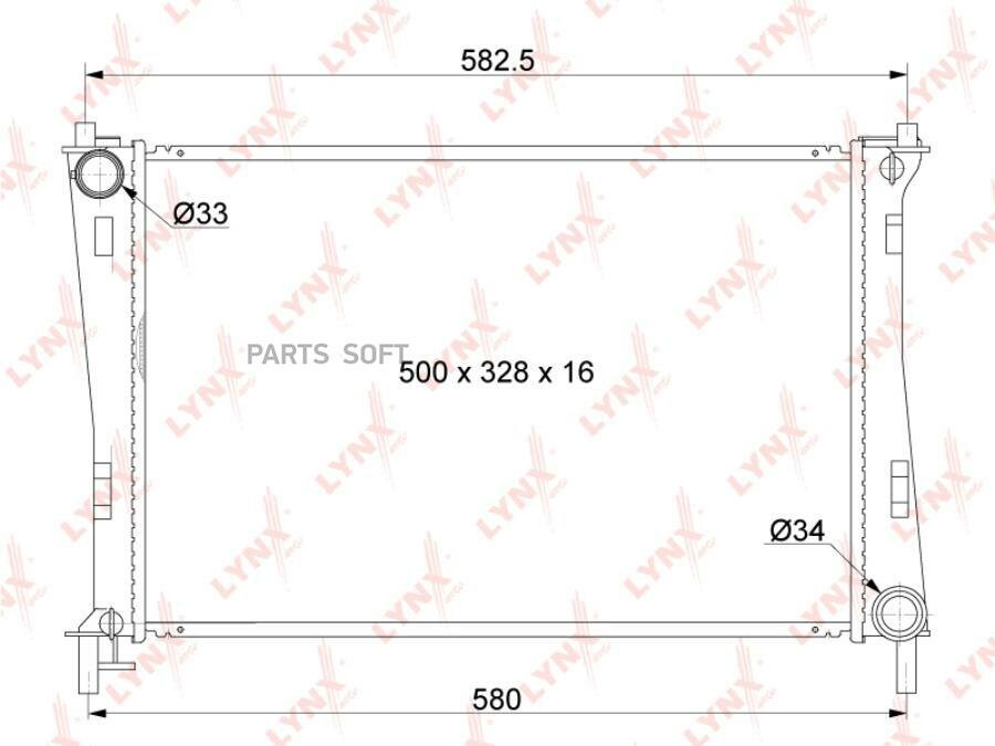 LYNXAUTO RB-1037 Радиатор основной