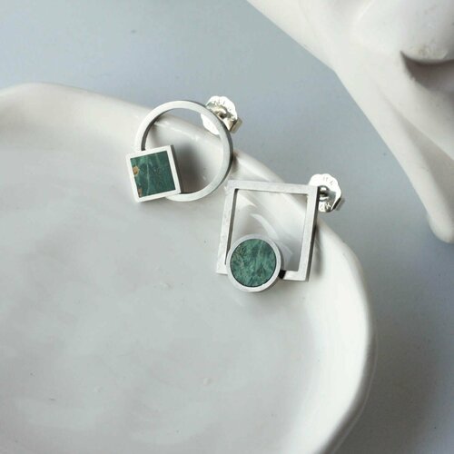Серьги Медведик Арт дерево зеленый 3100₽