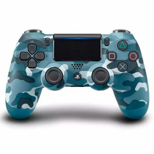 Беспроводной джойстик для PS4-ПК-Android-iPhone Bluetooth Геймпад синий камуфляж с кабелем в комплекте 150000₽