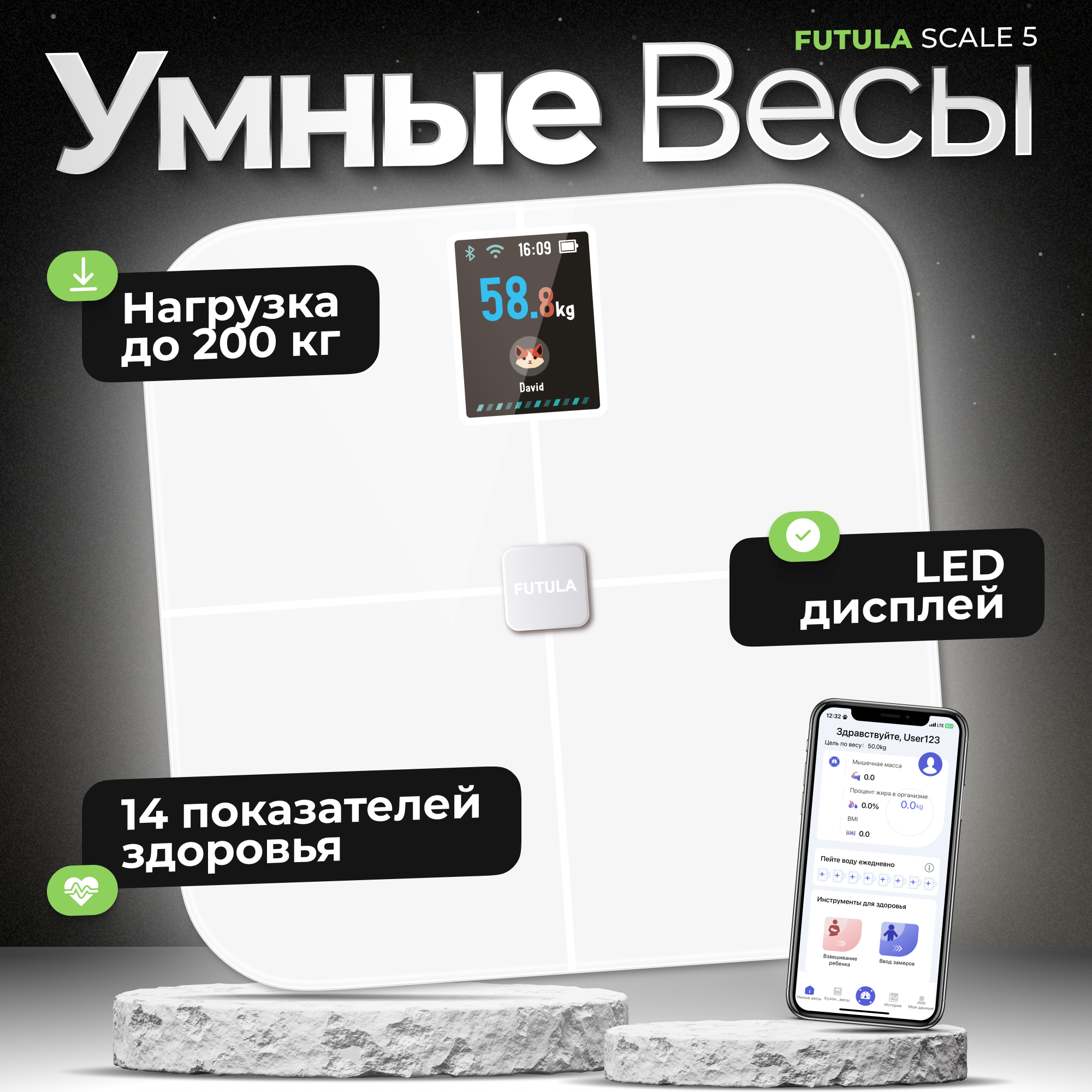 Умные весы напольные Futula Scale 5 (White)