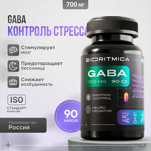 Биоритмика | GABA успокоительное, Аминокислоты Комплекс 700 мг 90 капсул
