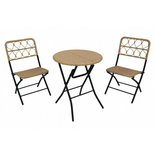 Набор мебели Garden Story Арго 1 уп. (стол+2кресла, ротанг темно-беж) комплект террасный new bogota стол 2кресла ротанг грецкий орех
