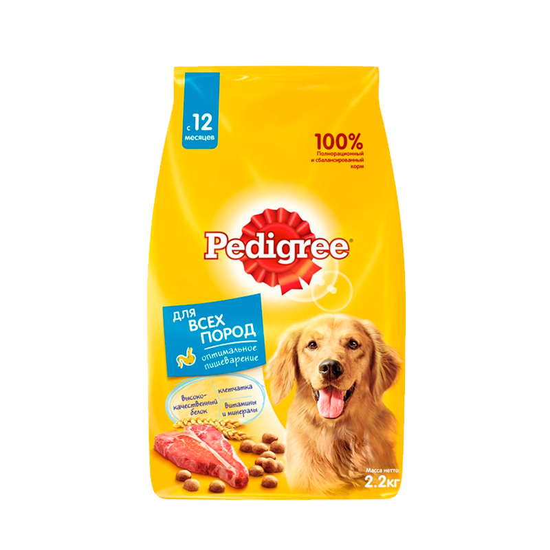 Корм для взрослых собак Pedigree Vital Protection Говядина 2,2 кг