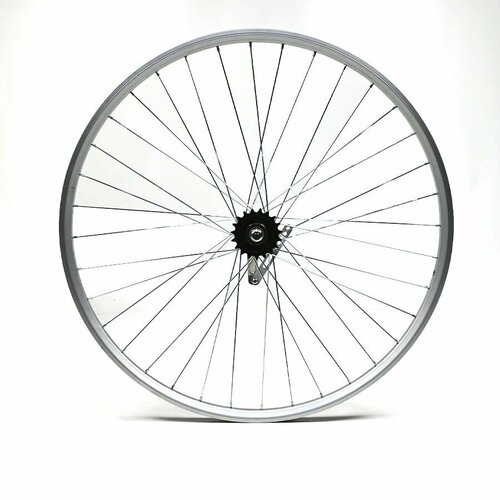 колесо для велосипеда заднее trix алюминий стальной торм 1 ск гайка серый 24 черный серый Колесо 28' заднее в сборе,1 скоростное, двойной обод, AL/630008