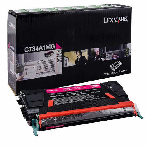 Тонер-картридж LEXMARK C734A1MG малиновый для c73x/x73x