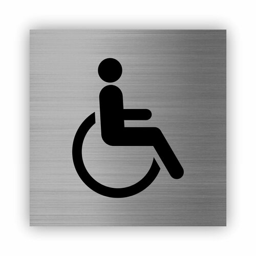 Туалет для инвалидов табличка Point 112*112*1,5 мм. Серебро мужской туалет табличка point 112 112 1 5 мм золото