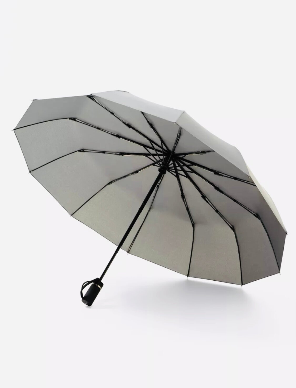 фото Зонт автомат 12 спицы серый
