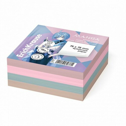 Блок с липким краем бумажный 75х75 мм ErichKrause Pastel Bloom 606₽