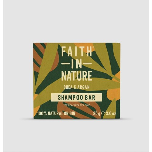 FAITH IN NATURE твердый шампунь Shea & Argan Shampoo Bar 85g натуральный твердый шампунь для волос с натуральным маслом репейника уход за волосами 55г