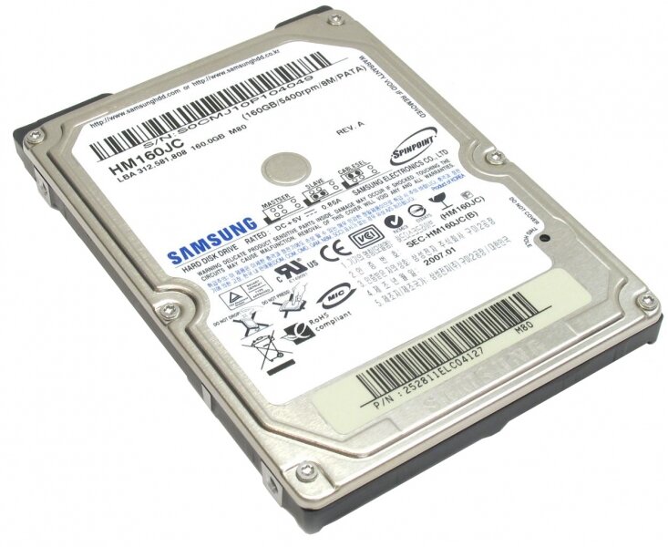 Жесткий Диск Samsung HM160JC 160Gb 5400 IDE 2,5" HDD