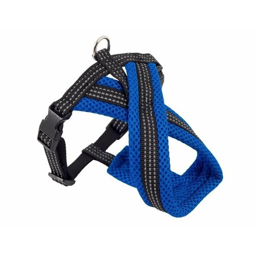 Шлейка для собак средних и крупных пород собак, Х-образная, с мягкой подкладкой, светоотражающая нейлоновая, ширина 2.5 см, обхват шеи 50 см, обхват груди 60-70 см.