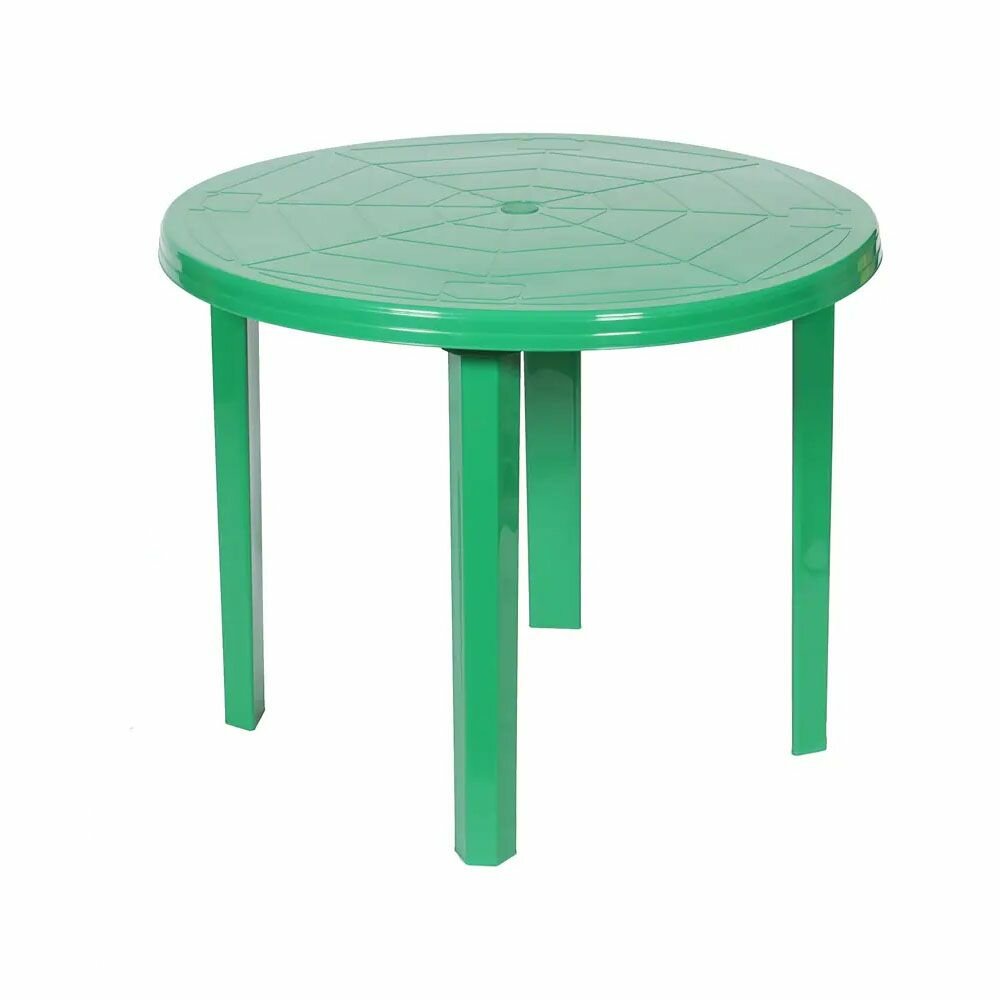 Стол садовый круглый, пластиковый, прочный, зеленый