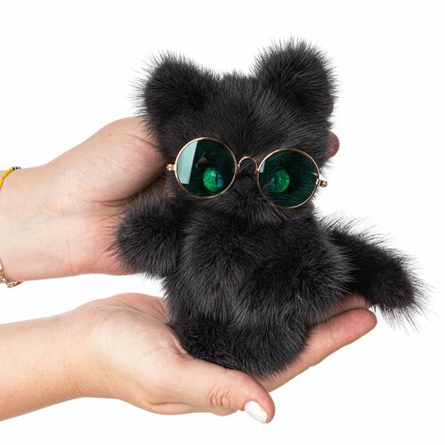 фото Мягкая игрушка котенок holich toys тедди из натурального меха норки графит, черный, котик, мягкие игрушки, игрушки для детей, детские игрушки, игрушки для девочек, игрушки для мальчиков