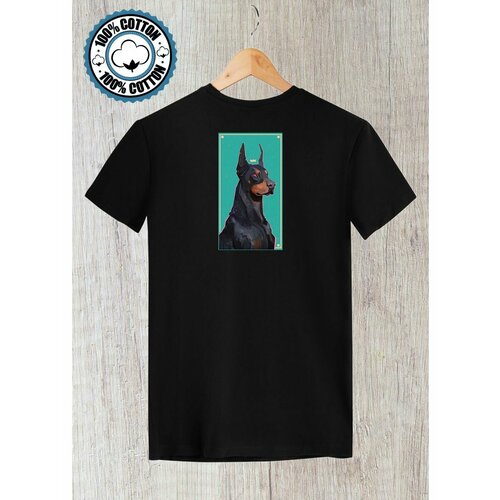 Футболка собака доберман dogs, размер S, черный футболка собака доберман размер s черный