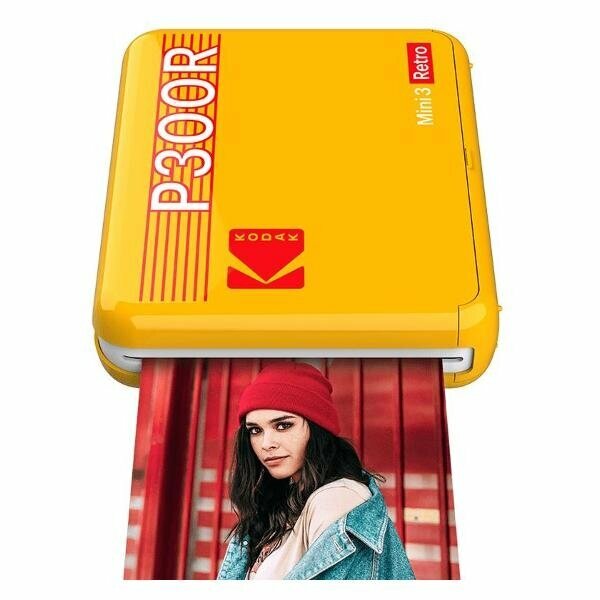Компактный фотопринтер Kodak P300R (Mini 3 Retro Printer) желтый