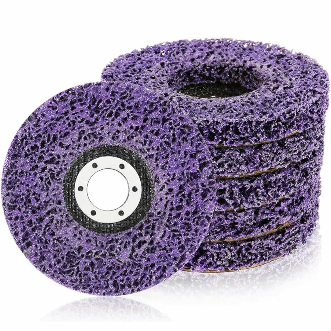 Круг шлифовальный зачистной 125 мм под УШМ (коралл) фиолетовый - набор 5 штук