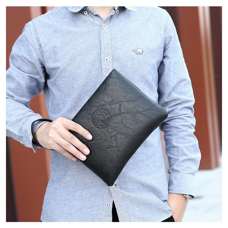 фото Клатч мужской из искусственной кожи, черный