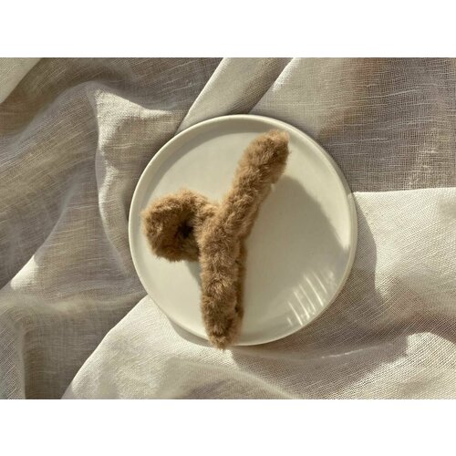 Заколка - краб для волос пушистый, набор 1 шт