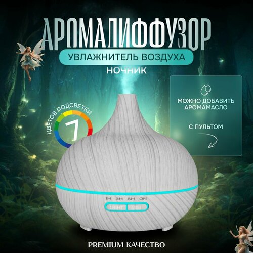 Увлажнитель воздуха с пультом дистанционный аромадиффузор с подсветкой цветной ночник 3 в 1 301500₽