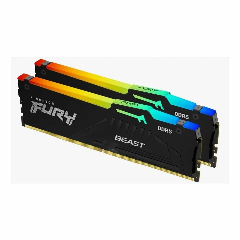 Оперативная память Kingston FURY Beast Black RGB CL40 (Kit of 2) DDR 5 DIMM 64Gb 5600Mhz (KF556C40BBAK2-64) - фото №12