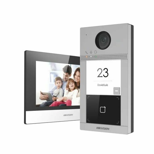 Hikvision DS-KIS604-P(C) IP Домофон, комплект черный, черный