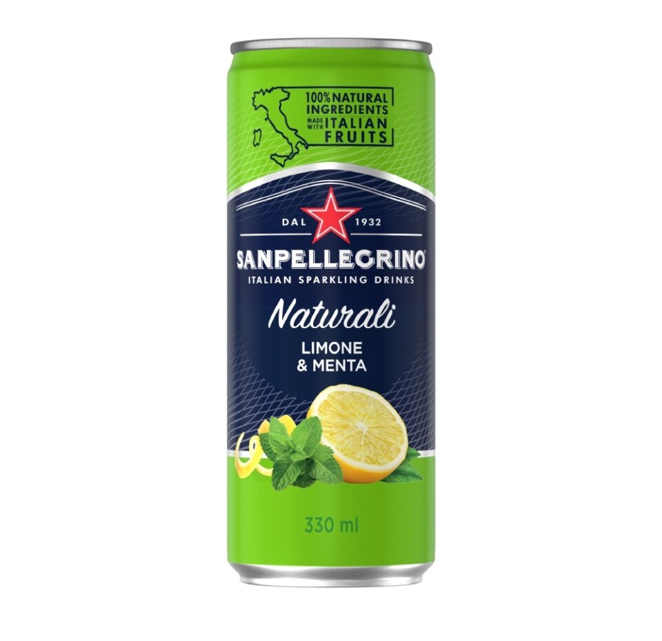 Напиток Sanpellegrino Limone & Menta (Лимон & Мята) сильногазированный