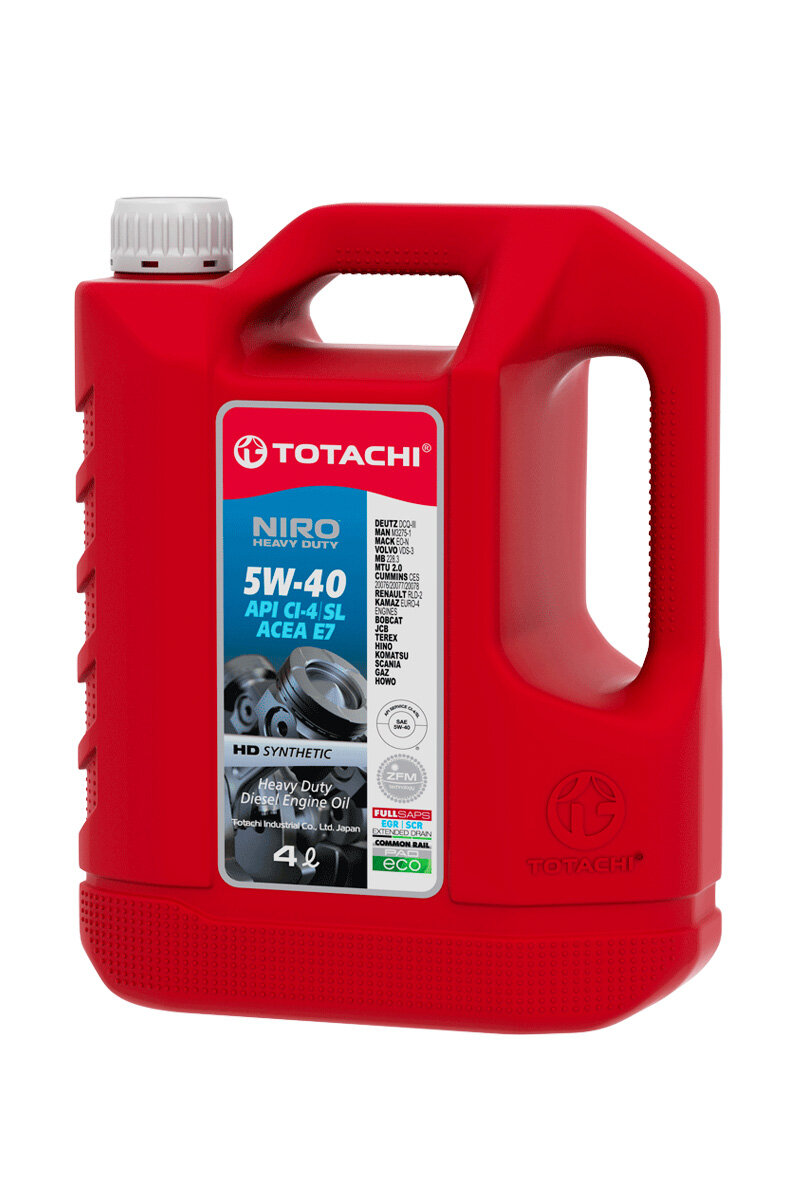 Масло моторное TOTACHI NIRO HD Synthetic API CI4/SL 5W-40 пласт. 4л 17804