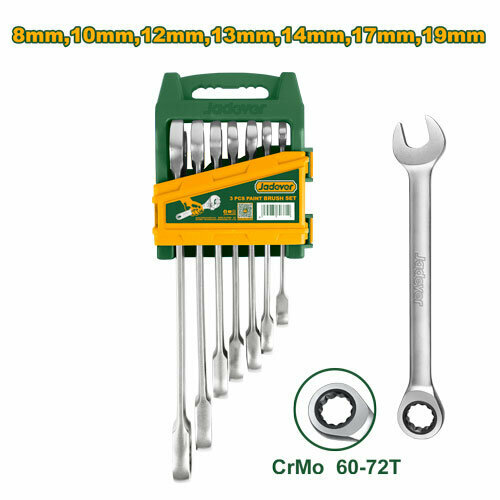 Набор комбинированных трещоточных ключей Jadever 8-19 мм, 7 штук