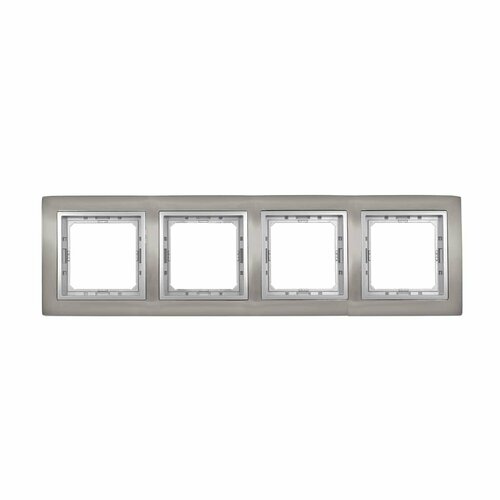 Рамка PRF Tesla Ultra 4СП cеребро вст+ст. мат 9211/0535