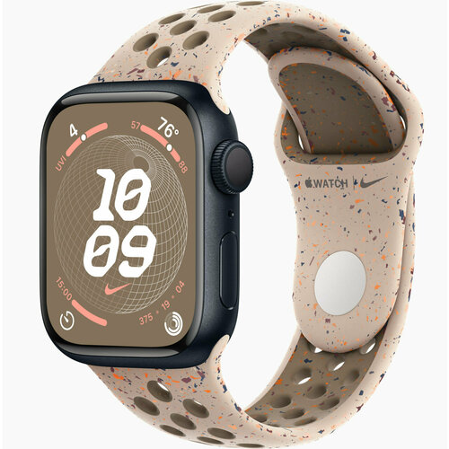 Умные часы Apple Watch Series 9 41 mm Midnight Aluminum GPS NIKE Sport Band Desert Stone ML 4649900₽