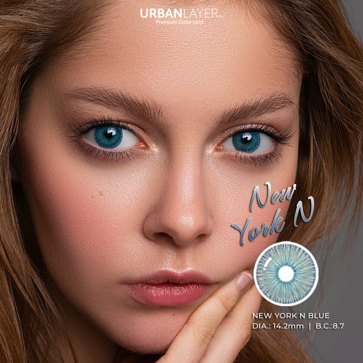 Цветные контактные линзы URBAN LAYER ru New York N Blue -2.0 / 14.2 / 8.7 / 2шт.