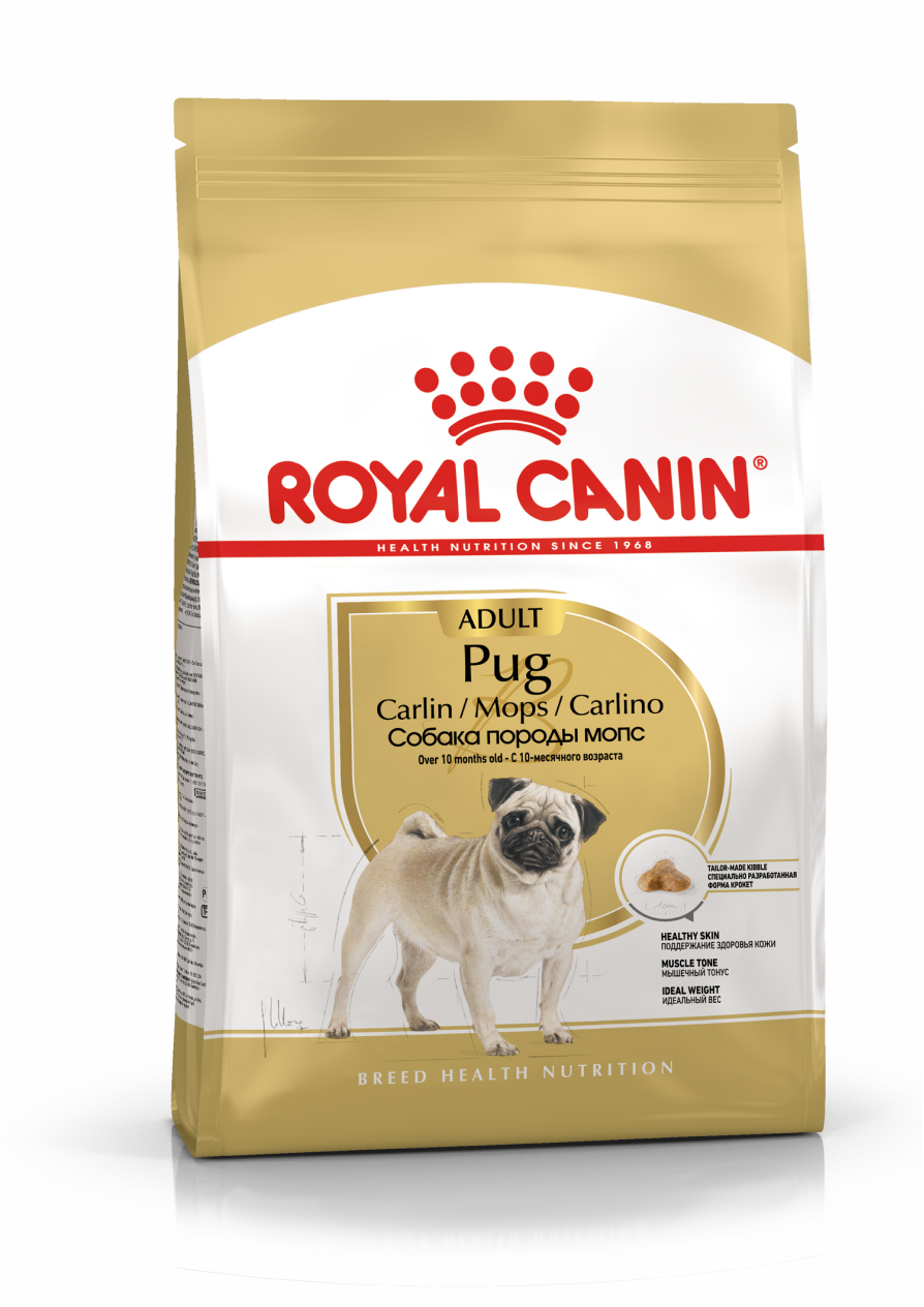 Сухой корм Royal Canin Pug Adult (Мопс Эдалт) для взрослых собак породы Мопс от 10 месяцев до 12 лет 1,5 кг