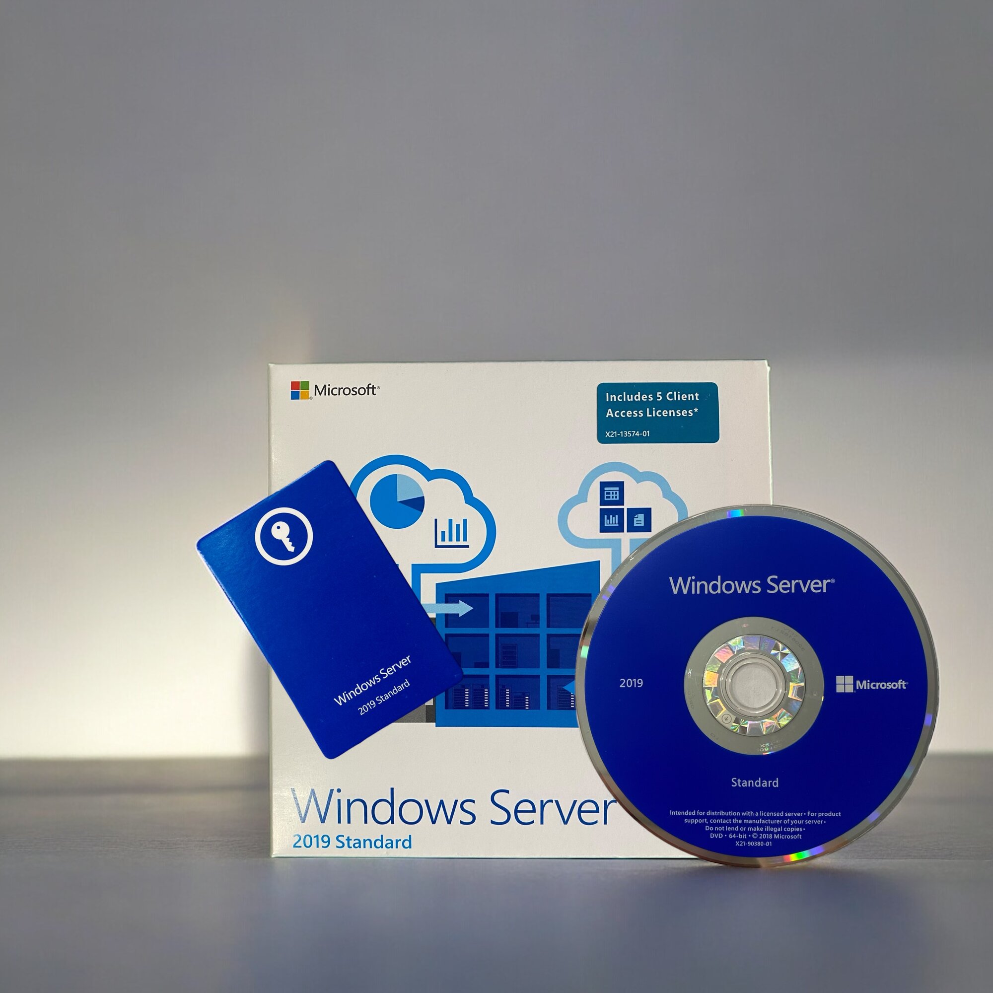 ПО Microsoft Windows Server Standard 2019, BOX версия, 64Bit Eng/Rus DVD 16 Core (P73-07680)