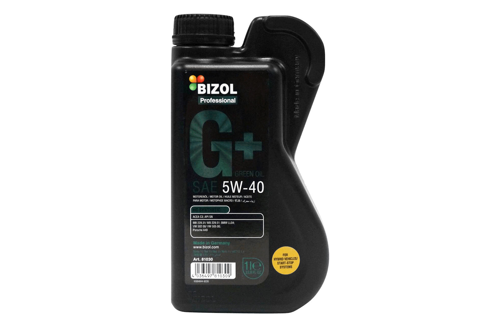 Масло моторное BIZOL Green Oil+ 5W40 SN C3 1л