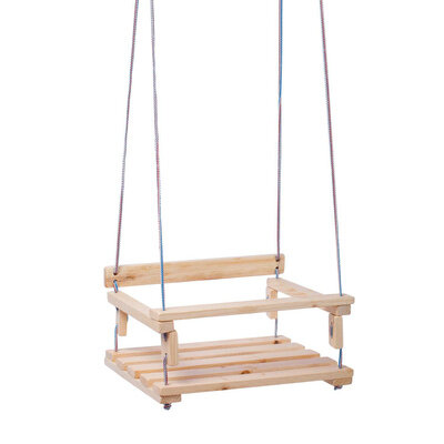 фото Качели подвесные деревянные для детей