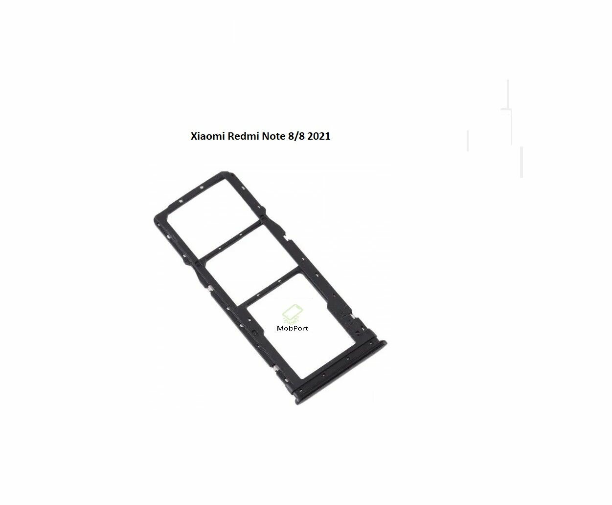 Держатель SIM-карты, металл, пластик, для Xiaomi Redmi Note 8/8 Pro 2021, черный — фото 1