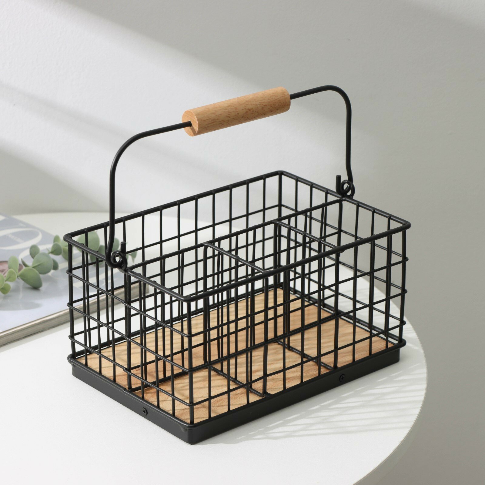 фото Корзина для хранения косметики, канцелярии, мелочей, органайзер с ручкой "Эстетика", 23,5×16×12 см