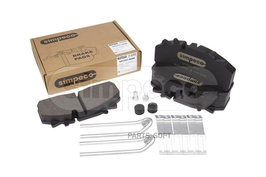 SP03010090 SIMPECO Колодки торм к-т (с уст. комп.) Wabco Pan-19-1, KAMAZ 4308 WVA 29159 29313 (SP0301.0090)