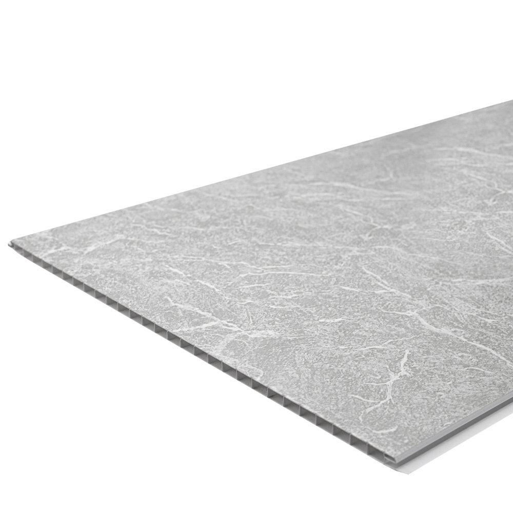 Панель ПВХ 375х2600х8 мм Venta бесшовная офсет венецианский мрамор серый 0975 кв. м