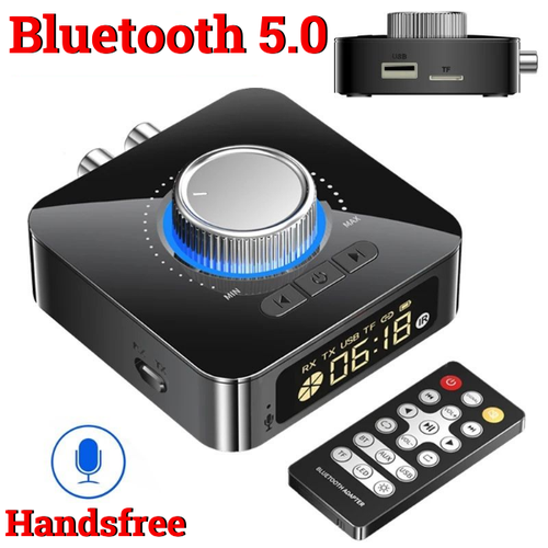 Bluetooth трансмиттер аудио ресивер беспроводной адаптер с микрофоном и с пультом управления