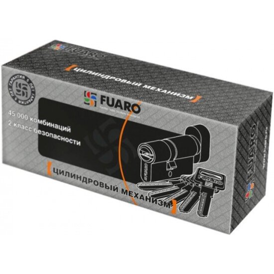 Изображение Цилиндровый механизм Fuaro (R602) R6002 Knob 90 (35+10+45) CP хром 5Key с вертушкой