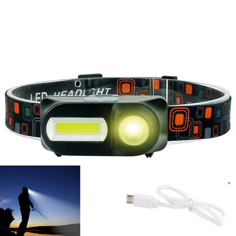 Налобный светодиодный фонарь YYC-KX-1804 зарядка Micro USB регулируемый угол стробоскоп