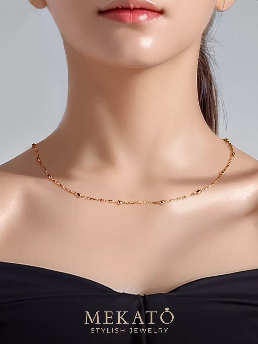 Цепь МЕКАТО, длина 50 см, розовый, желтый — фото 1