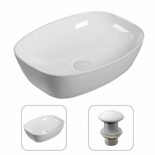 Раковина накладная CULTO BRUTTO PABLO 510390140 прямоугольная белая с донным клапаном белый 6012₽