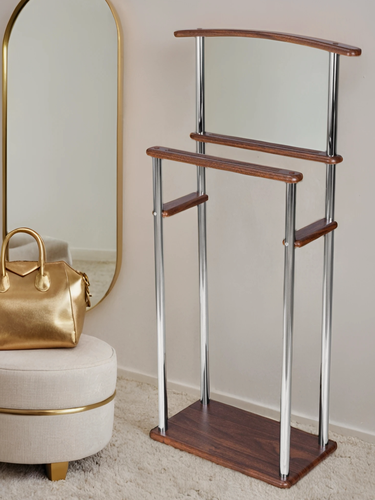 Изображение товара Вешалка напольная для одежды костюмная K-home Дора, МДФ и металл цвет орех