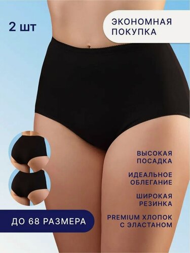 Изображение товара Трусы Хлопковые трусы с высокой посадкой набор 2 шт, комплект