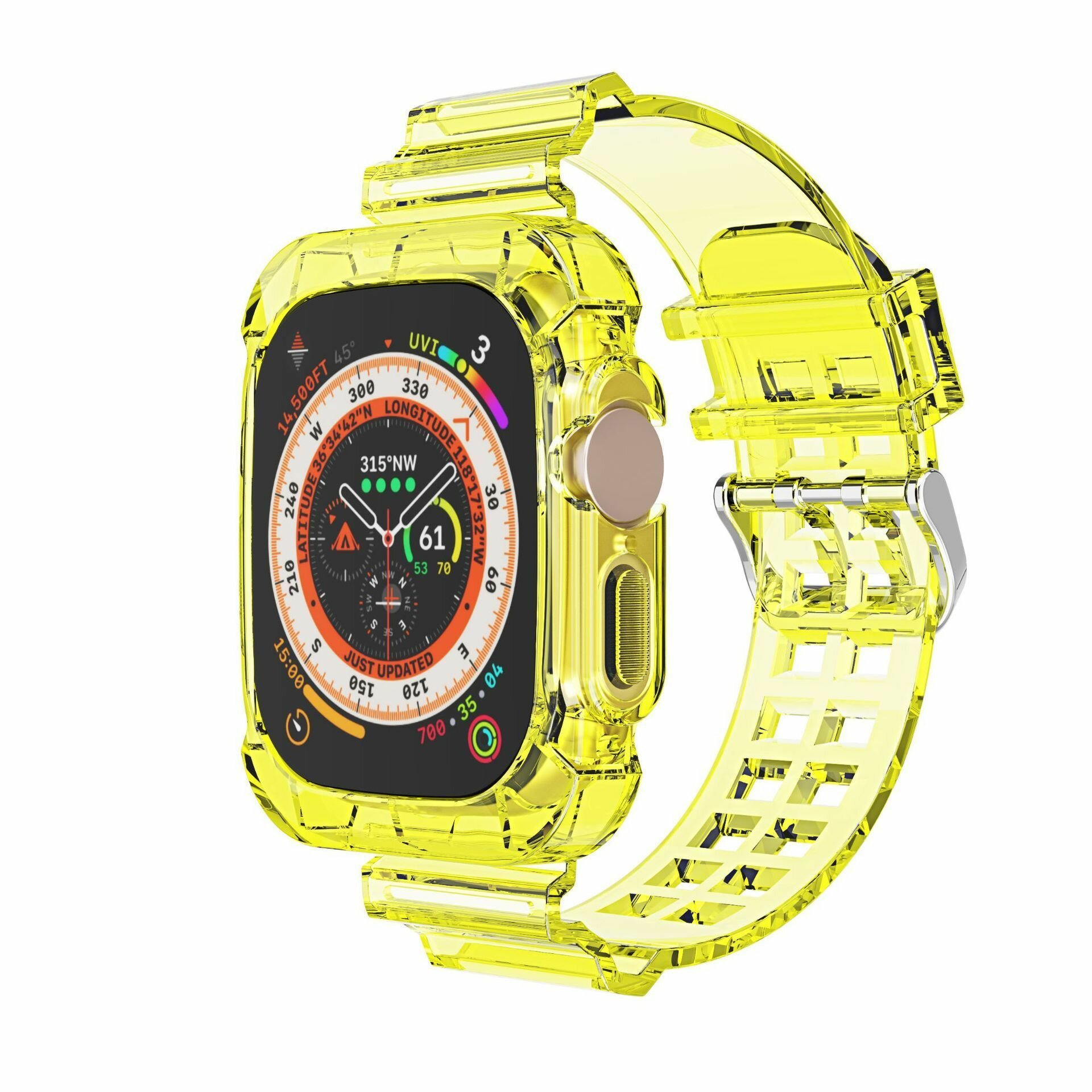 Силиконовый ремешок для Apple Watch 49 мм серии Ultra и Ultra 2; желтый