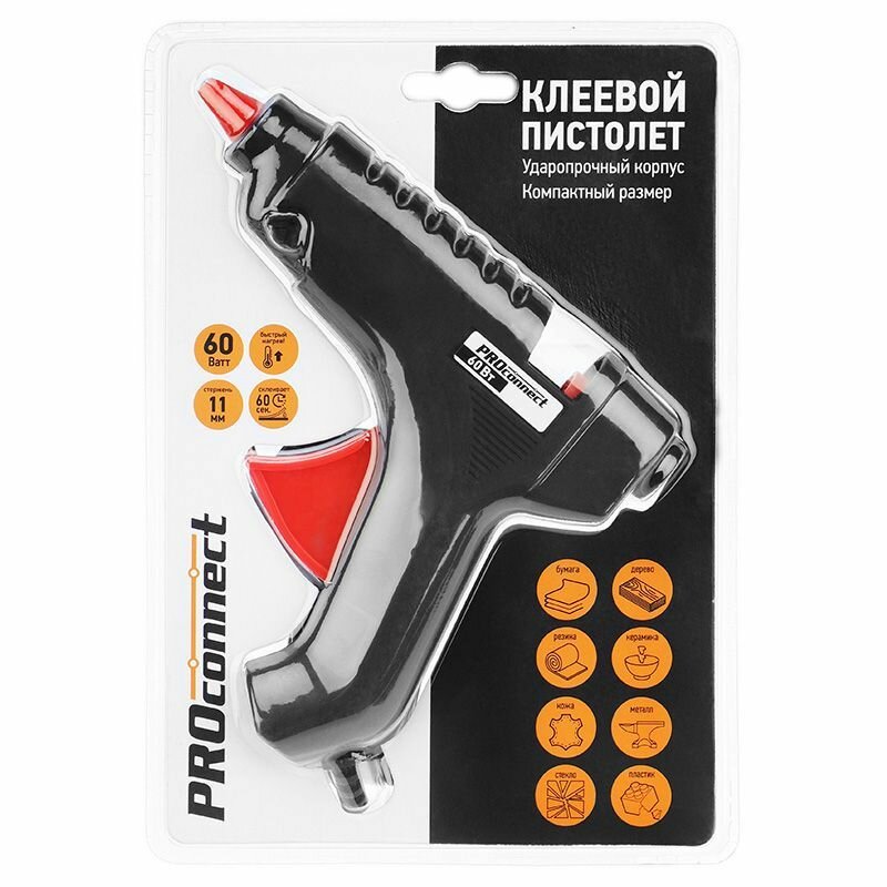 Пистолет клеевой 60Вт 11мм блистер PROconnect