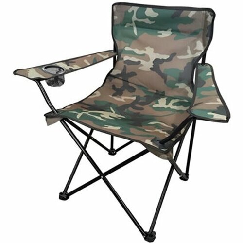 Кресло складное туристическое Daswerk садовое с подстаканником в чехле, камуфляж, , 680046